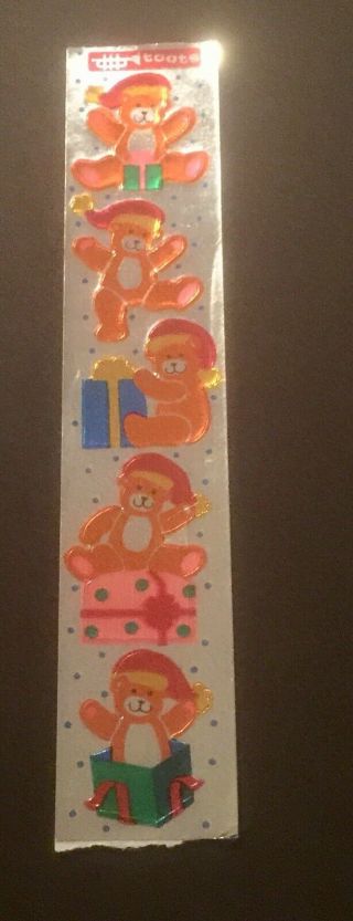 Vintage Toots Sticker Bears With Presents Foil