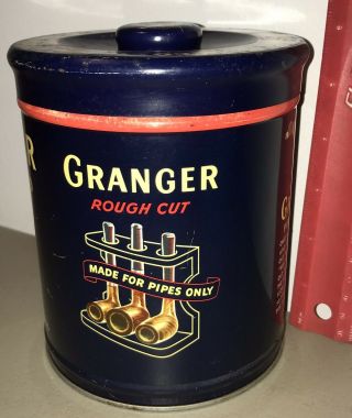 Vintage Granger Rough Cut Pipe Tobacco Tin 14 oz Liggett & Myers Pointer Dog 2