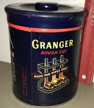 Vintage Granger Rough Cut Pipe Tobacco Tin 14 oz Liggett & Myers Pointer Dog 4