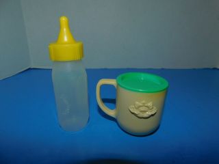 Vintage Cabbage Patch Kids (cpk) Cup And Bottle 1983