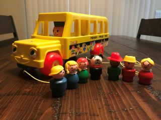 Vintage Fisher Price School Bus With Figures From 70 