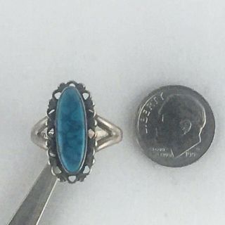 Vintage Native American Silver And Turquoise Ring From Estate