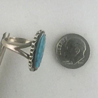 Vintage Native American Silver and Turquoise Ring from Estate 2