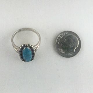 Vintage Native American Silver and Turquoise Ring from Estate 5
