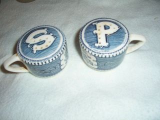 Vintage Currier And Ives Salt And Pepper Shakers By Royal China