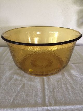 Vintage General Electric Amber Glass Mixing Bowl For Stand Mixer 9 3/8 "