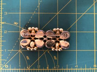 Signed HOBE Vintage Brooch Pin Amber Glass Aurora Borealis Flower Gold Tone 032 3