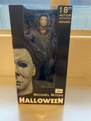 Neca 18” Halloween Michael Myers W/ Motion Activated Sound & Knife Misb Rare
