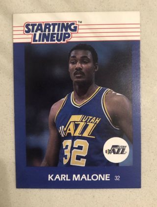 1988 Starting Lineup Karl Malone Utah Jazz Nba Basketball Card.  Very Rare