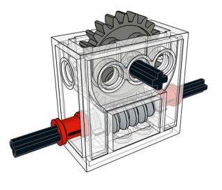 Lego Gear Reducer Block (technic,  Mindstorms,  Nxt,  Gearbox,  Worm,  Axle,  Compact,  Robot)