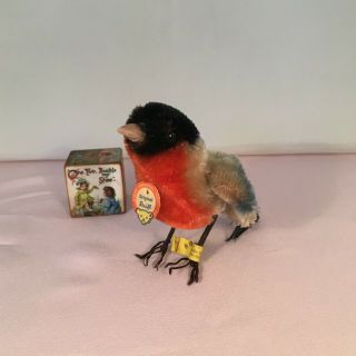 Rare Steiff Bullfinch Gimpel Bird All Id 