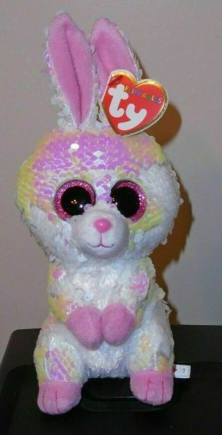 Ty Flippables Bonnie The Easter Bunny Rabbit Sequins 6 " Beanie Boos 2019