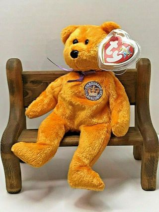 Ty Beanie Baby Celebrations Bear With Tag Retired Dob: June 3rd,  2002