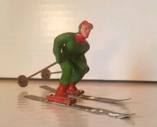 Man Skiing Barclay Manoil Christmas Winter Figure Vintage Train Layout