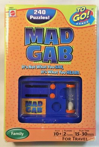 Mattel To Go Games " Mad Gab " 240 Puzzles