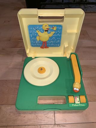 Vintage 1983 Sesame Street Big Bird Record Player Fisher Price