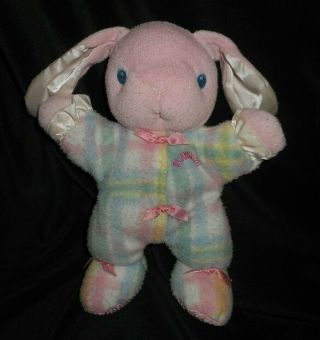 Vintage 1996 Playskool Snuzzles Bunny Rabbit Plaid Pastel Stuffed Animal Plush