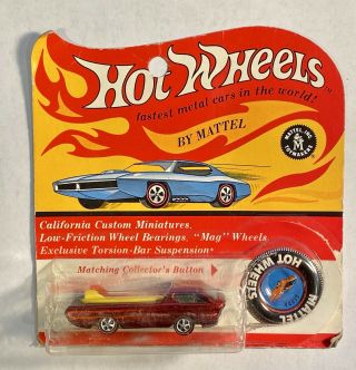 1968 Hot Wheels Redline Deora Desirable Red W/correct Blister Card For Display