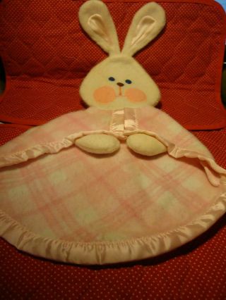 Vintage 1979 Fisher Price 404 Pink Bunny Security Blanket - Quaker Oats/ Usa 240