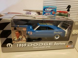 Buddy Baker 1:18 1969 Dodge Daytona 88 Test Car Signed Card Winged Warrior