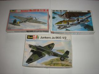1/72 Revell German Bombers - Fw 200c / Ju86e / He111 - Three Pack