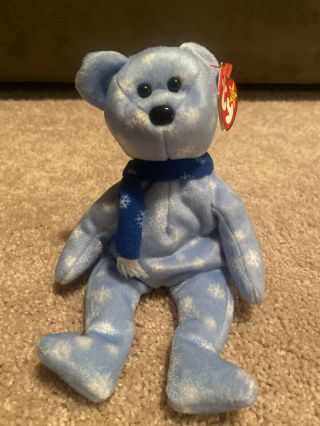 Ty Beanie Baby 1999 Holiday Teddy The Soft Lovable Christmas Bear W/ Tag.