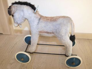 Rare vintage Steiff 1950 ' ride on Grissy Donkey ideal for nursery 2