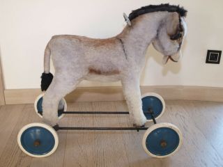 Rare vintage Steiff 1950 ' ride on Grissy Donkey ideal for nursery 3