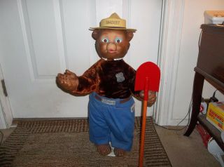 Vintage 1953 Ideal Toy Rare Size 26 Inch Smokey Bear With Org.  Shovel/hat
