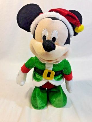 Disney Mickey Mouse Animated Christmas Plush Figure Sings And Dances