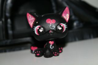 Littlest Pet Shop Custom OOAK Halloween Igloo and Black & Pink Balloon Cat Kitty 2