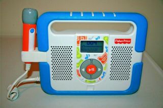 Rare 2009 Fisher Price Kid Tough Mp3 Music Player Microphone Blue T5268 / T5269