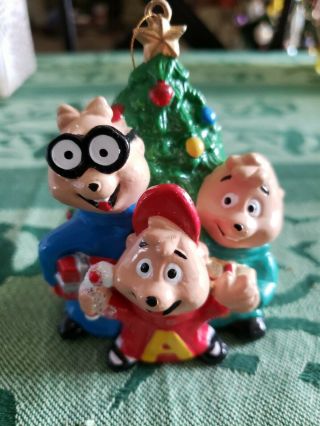 Htf Vintage 3.  5 " Alvin And The Chipmunks Christmas Ornament Bagdasarian Euc