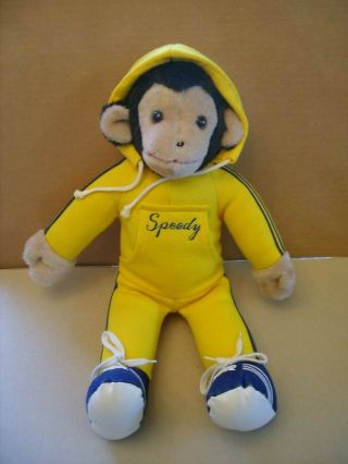 Rare Yellow Suit Speedy Monkey Vintage California Stuffed Toys 17  Plush Euc