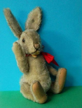 Vintage 1951 - 64 Steiff Firm Bodied Fully Jointed 10 " (25cm) Mohair Niki Rabbit