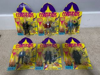 1993 Playmates Coneheads Complete Set Of 6 Action Figures Unpunched