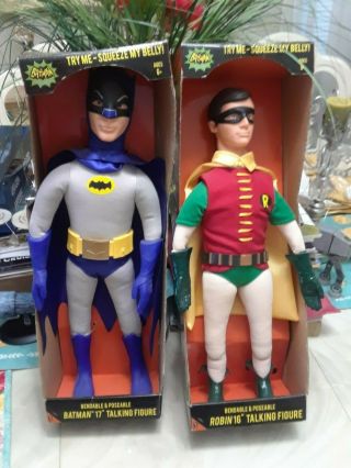 Batman Classic Tv Series Talking Adam West 17 " Batman And 16 " Robin Figure Dolls