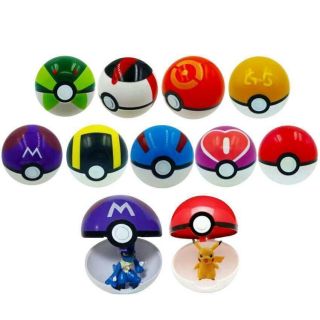 8 Pokemon Poke Balls With Pokemon Figure Set,  Cake Topper Gifts
