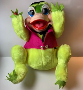 The Rushton Co Frog Rubber Face Vintage Neon Yellow Green