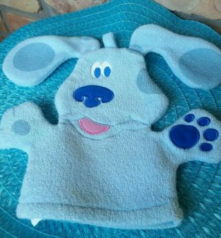 Vintage Blues Clues Dog Hand Puppet Bath Time Blue Puppy Dog Tub Toy