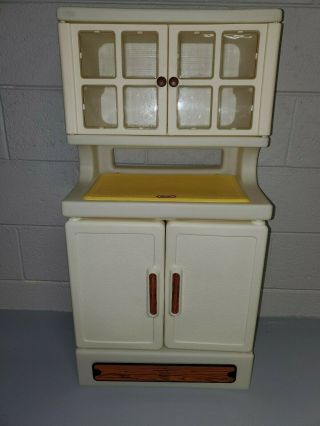 Vintage Little Tikes Kitchen Child Size Hutch Food Pantry Cupboard China Cabinet