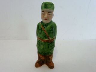 Vintage World War Ii Japanese Officer 4.  5 Inch Porcelain Toy Soldier