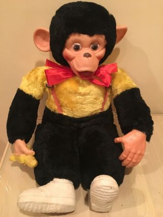 Vintage 1950s Mr Bim Zippy Zip The Chimp 20 " Monkey Stuffed Plush Great Shape