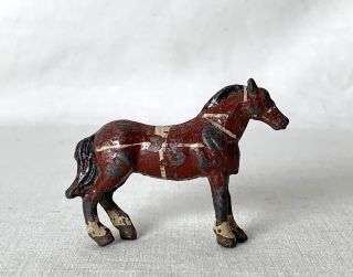 Unusual Antique / Vintage Britains Era Painted Lead Toy Horse Made In England