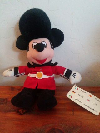The Disney Store England Palace Guard Mickey Mouse Mini Bean Bag Beanie Plush