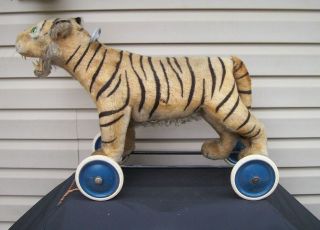 Vintage Steiff Ride On Toy Mohair Tiger For Repair Restoration