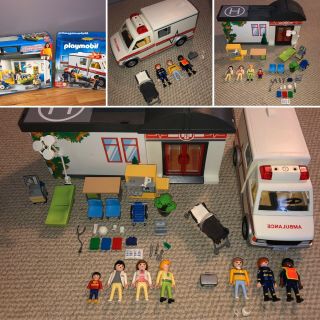 Playmobil Take Along Hospital Playset 5953 And Rescue Ambulance 5952 W/ Boxes