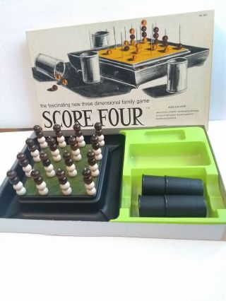 Vintage Funtastic Score Four 4 Board Game 1971 Made In Usa Complete