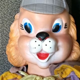 Vintage Rubber Face Dog Cocker Spaniel w/Deerstalker Hat Rushton Knickerbocker 2