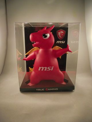 Msi True Gaming Lucky Red Dragon Figure Rare 8 " Tall Old Stock W/cash Prize
